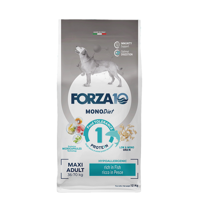 Forza 10 Maxi Diet Adult al Pesce 12 kg Cibo Secco per Cani Adulti di Taglia Grande