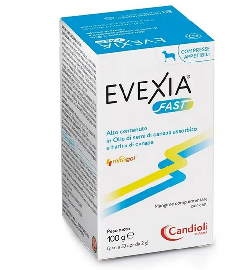 Candioli Evexia Fast 50 Compresse Per L' Assorbimento Intestinale Di Cane e Gatti