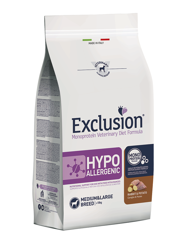 Exclusion Hypoallergenic Coniglio e Patate Per Cani Taglia Media e Grande