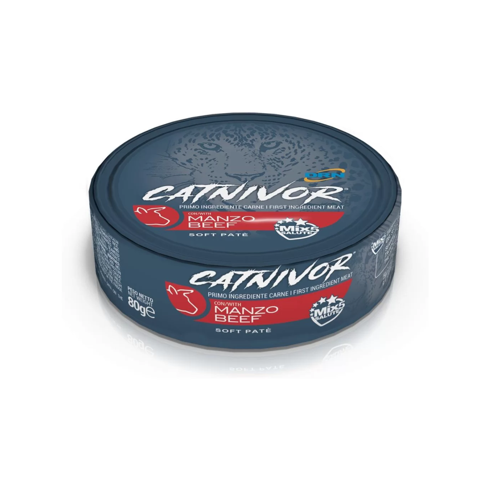 DRN Catnivor Cibo Umido Per Gatti Adulti - 6 Lattine da 80 Grammi