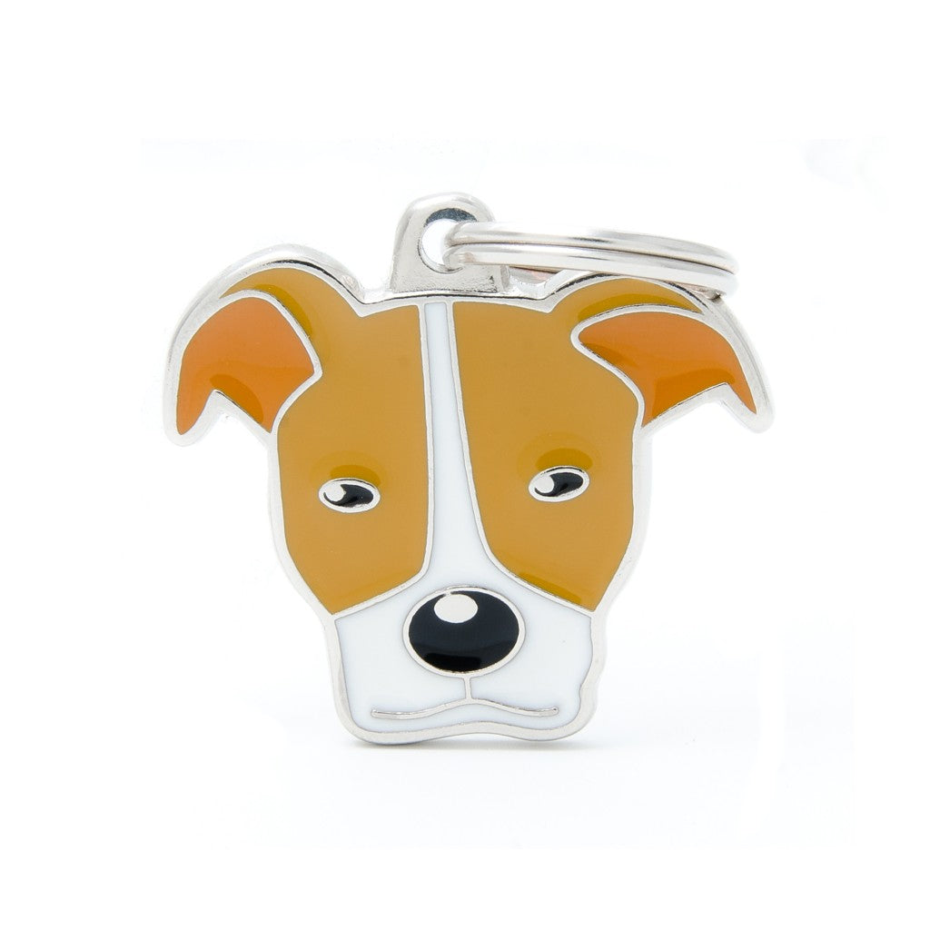 My Family Medaglietta Personalizzabile Friends Per Cani Pitbull Bianco e Rosso