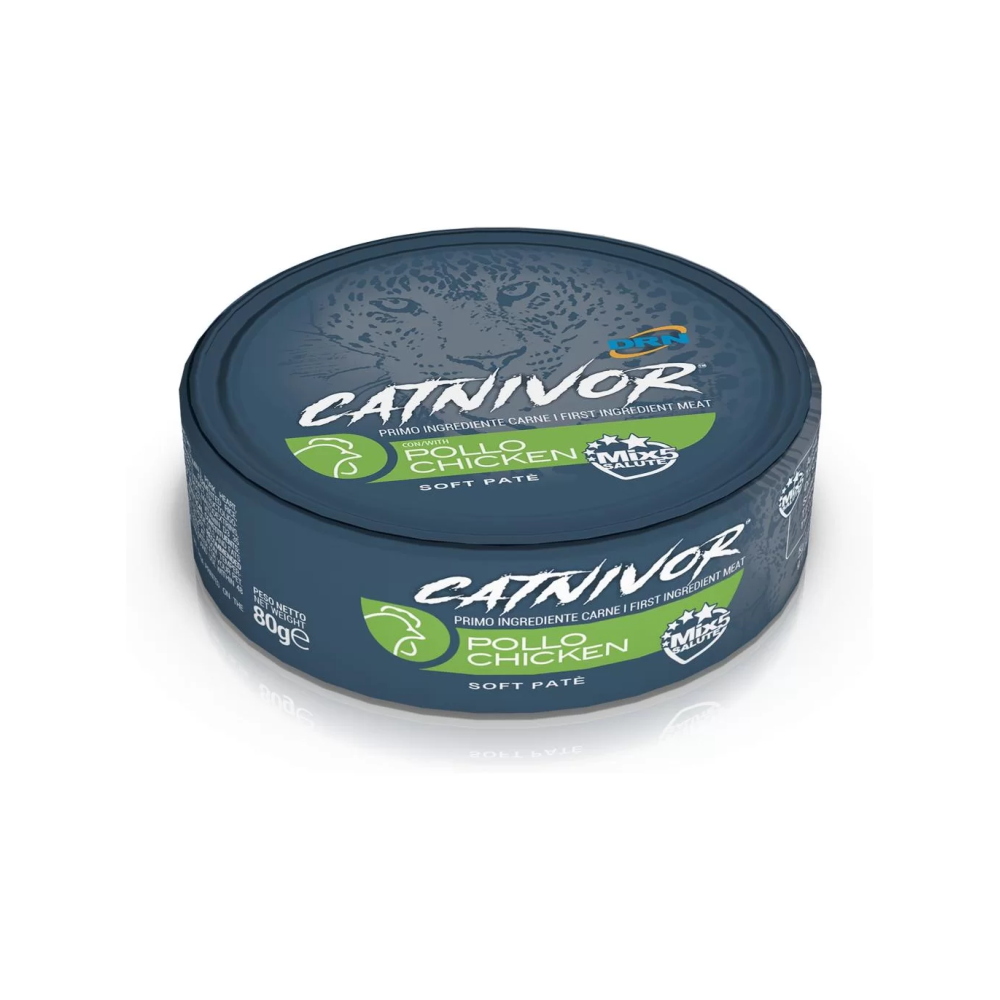 DRN Catnivor Cibo Umido Per Gatti Adulti - 6 Lattine da 80 Grammi