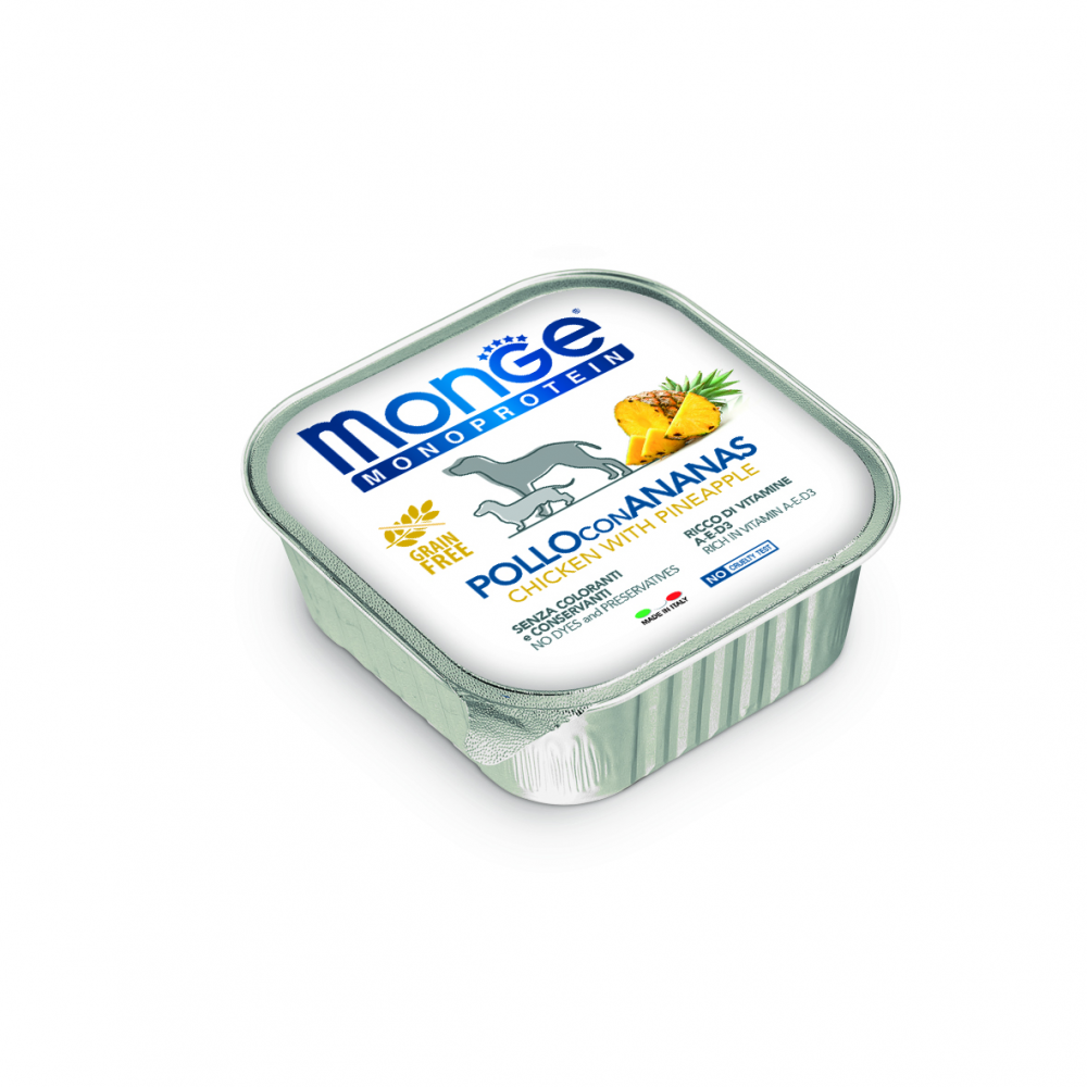 Monge Monoproteico Adult 150 Grammi Paté Con Frutta Per Cani Adulti - 6 Vaschette
