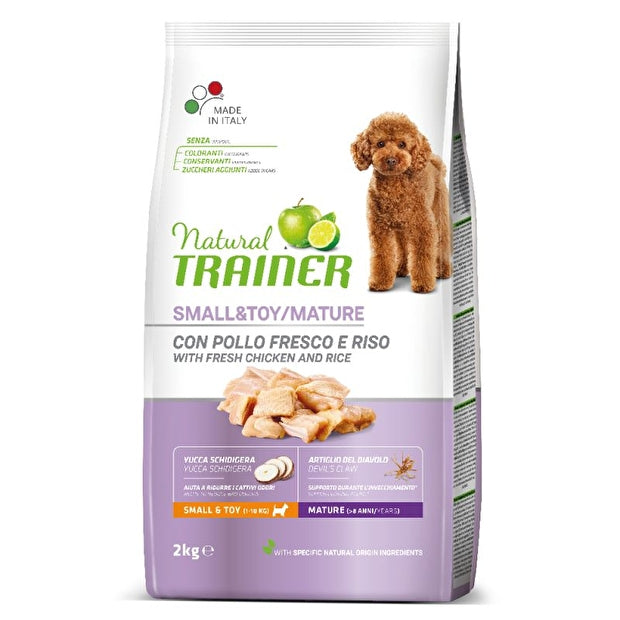 Natural Trainer Mature Mini 2 kg Per Cani Anziani Con Pollo Fresco e Riso