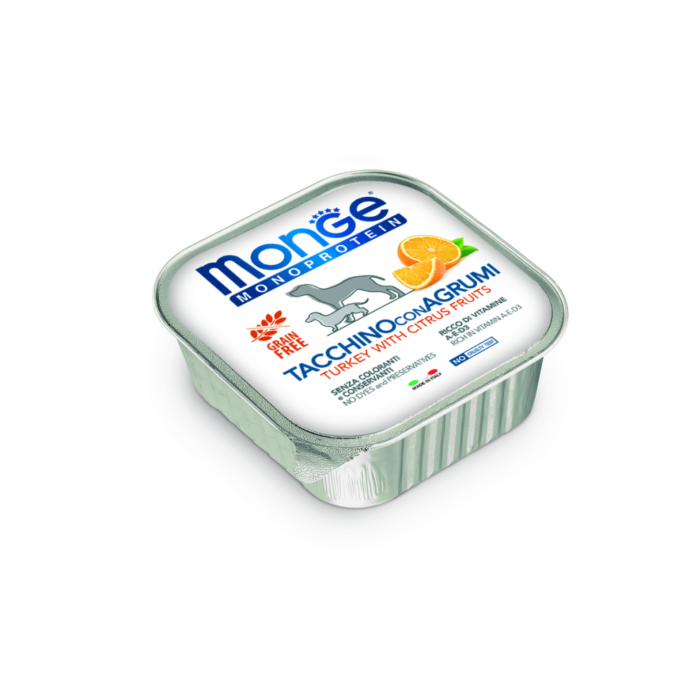 Monge Monoproteico Adult 150 Grammi Paté Con Frutta Per Cani Adulti - 6 Vaschette