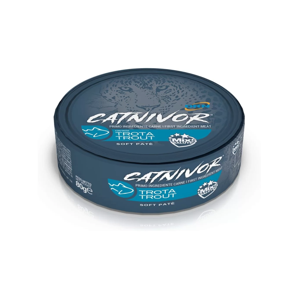 DRN Catnivor Cibo Umido Per Gatti Adulti - 6 Lattine da 80 Grammi