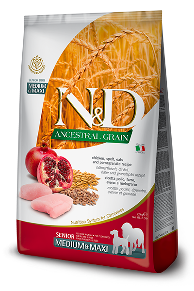 Farmina N&D Ancestral Grain Senior Medium e Maxi 12 kg Per Cani Anziani