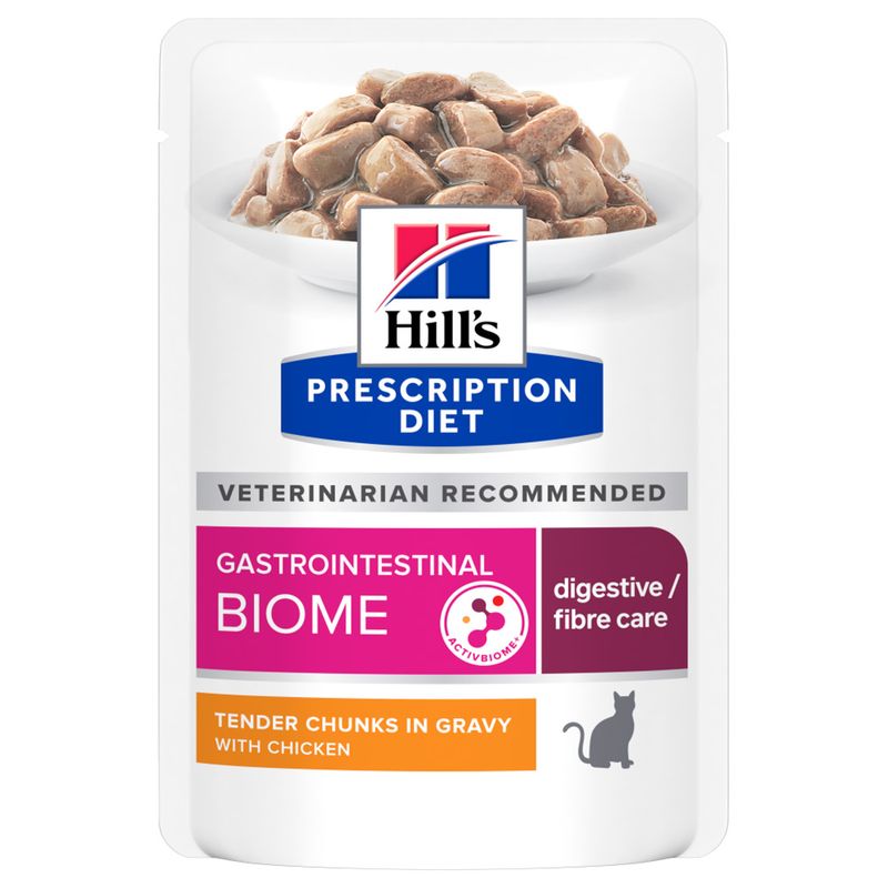 Hill's Gastrointestinal Biome 85 Grammi Cibo Umido per Gatti Adulti - 12 bustine