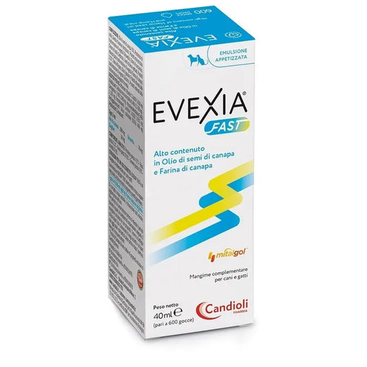 Candioli Evexia Fast 40 ml Integratore Per Cani e Gatti Assorbimento Intestinale
