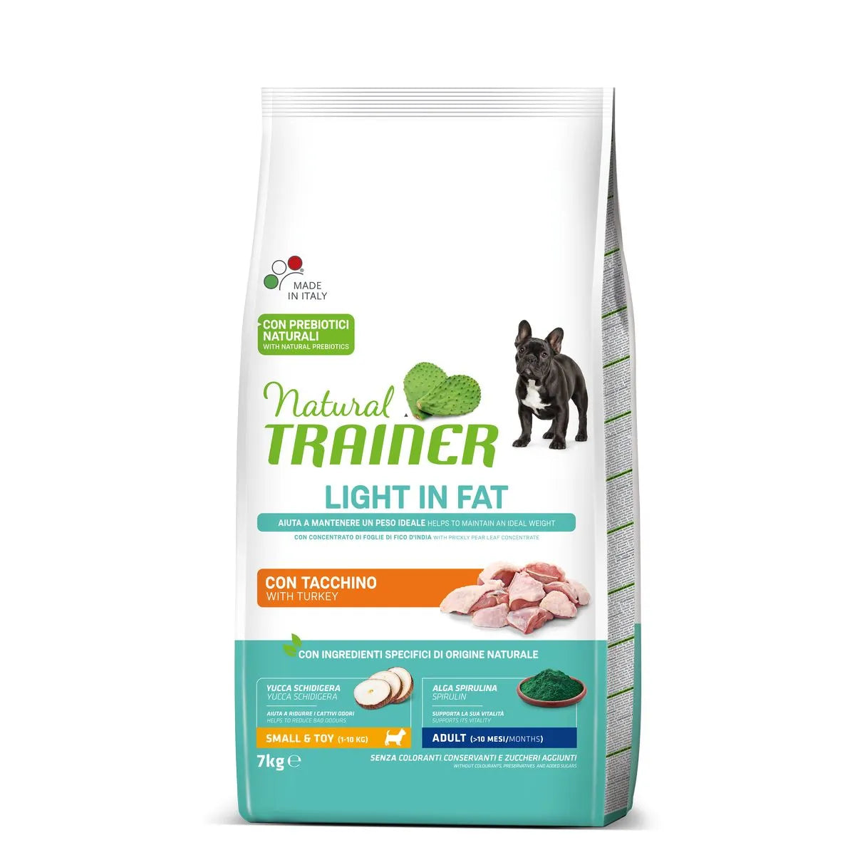 Natural Trainer Light In Fat Small & Toy Con Tacchino Per Cani Adulti Taglia Piccola