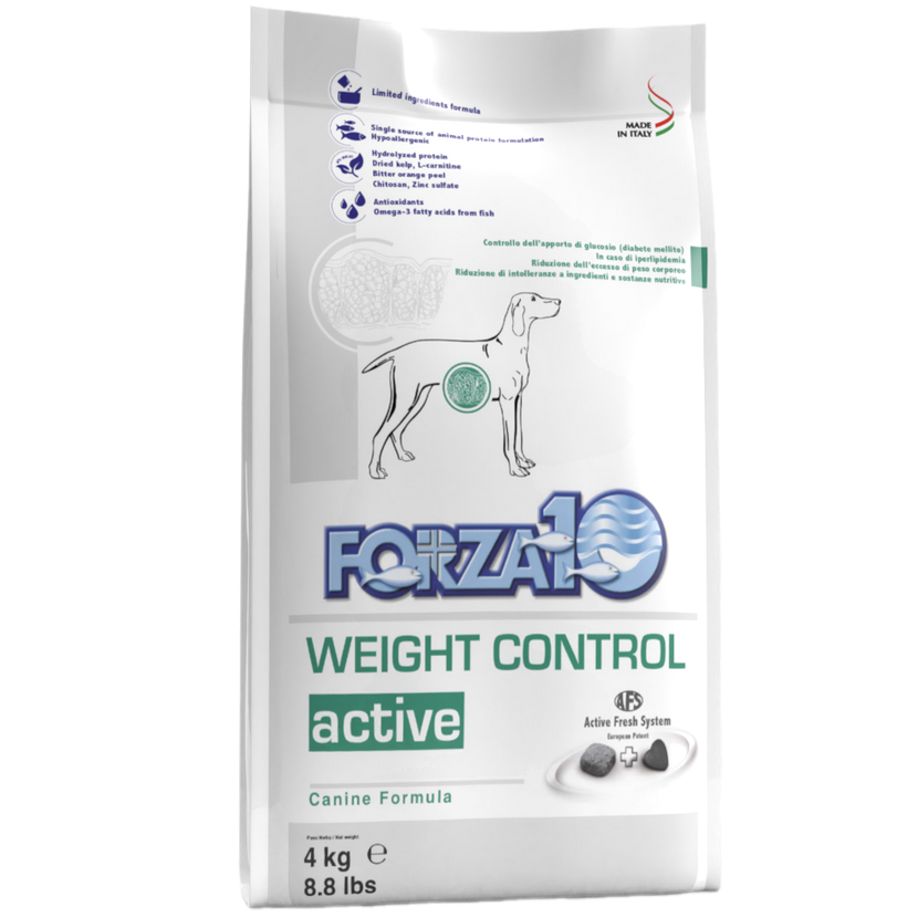 Forza 10 Weight Control Active 4 Kg Cibo Secco per Cani Adulti per Ridurre il Peso