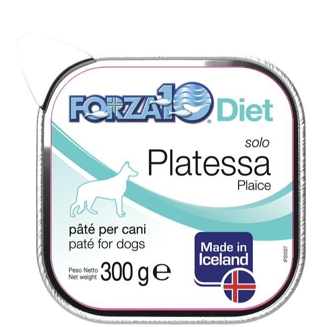 Forza 10 Solo Diet Paté 300 Grammi Cibo Umido per Cani Adulti di Tutte le Taglie - 10 Vaschette