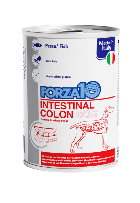 Forza 10 Intestinal Colon Pesce 390 Grammi Cibo Umido per Cani Adulti con Problemi Intestinali - 12 lattine