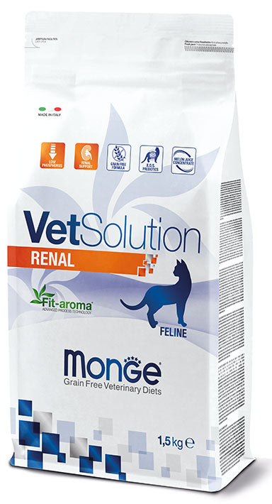 Monge VetSolution Renal 1,5 kg Cibo Secco per Gatti Adulti con Problemi Renali