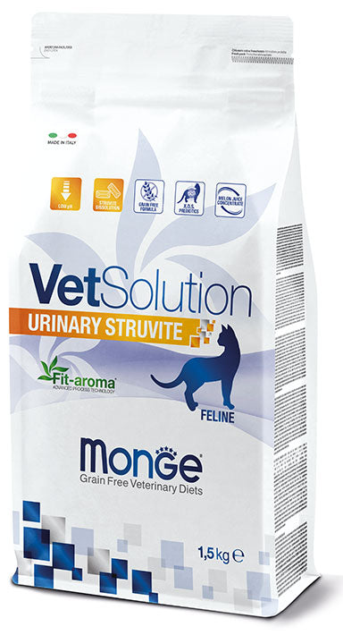 Monge VetSolution Urinary Struvite 1,5 kg Cibo Secco per Gatti Adulti con Problemi Urinari