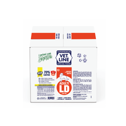 Vet Line Adulti LD Anatra 12Kg (4 Pezzi x 3Kg) Crocchette Per Cani