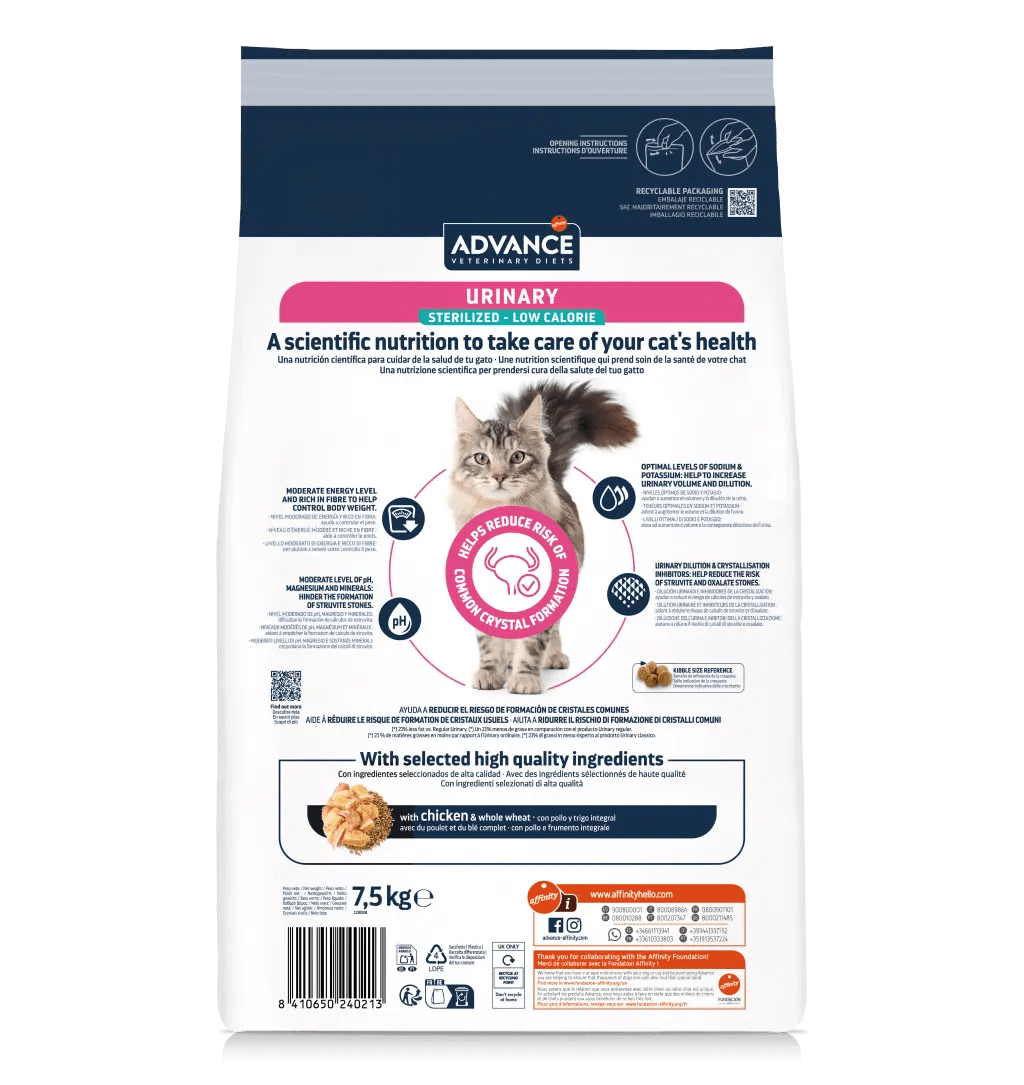 Advance Urinary Sterilized Low Calorie - Crocchette Per Gatti Adulti