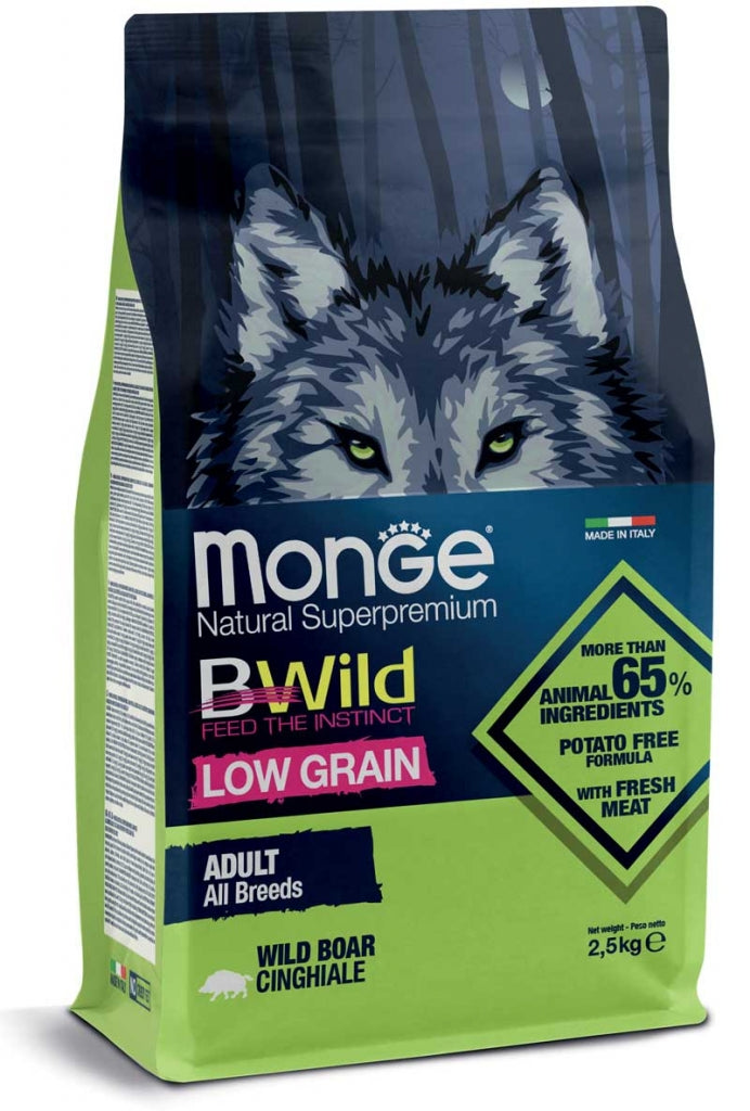 Monge Bwild Low Grain All Breeds Cinghiale CIbo Secco per Cani Adulti