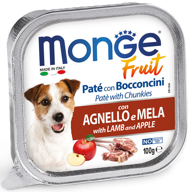 Monge Fruit 100 Grammi Patè Con Bocconi Per Cani Adulti