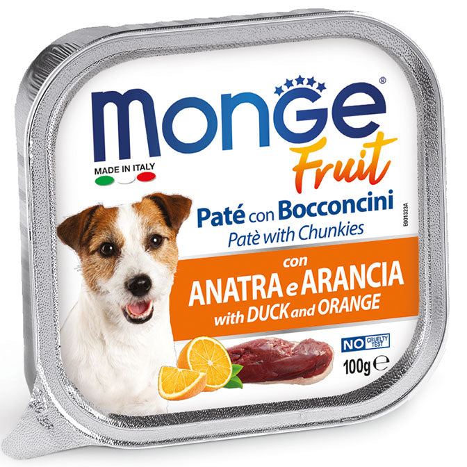 Monge Fruit 100 Grammi Patè Con Bocconi Per Cani Adulti