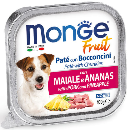 Monge Fruit 100 Grammi Patè Con Bocconi Per Cani Adulti