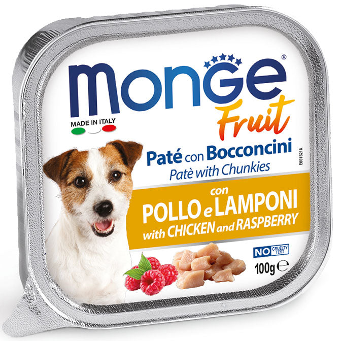 Monge Fruit 100 Grammi Patè Con Bocconi Per Cani Adulti