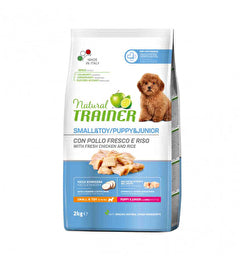 Natural Trainer Small & Toy Puppy & Junior 2 kg Per Cuccioli Con Pollo e Riso