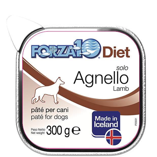 Forza 10 Solo Diet Paté 300 Grammi Cibo Umido per Cani Adulti di Tutte le Taglie - 10 Vaschette