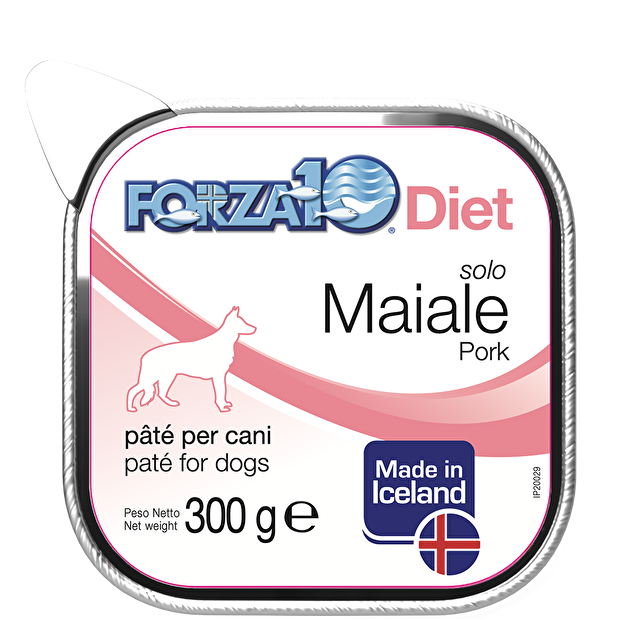 Forza 10 Solo Diet Paté 300 Grammi Cibo Umido per Cani Adulti di Tutte le Taglie - 10 Vaschette