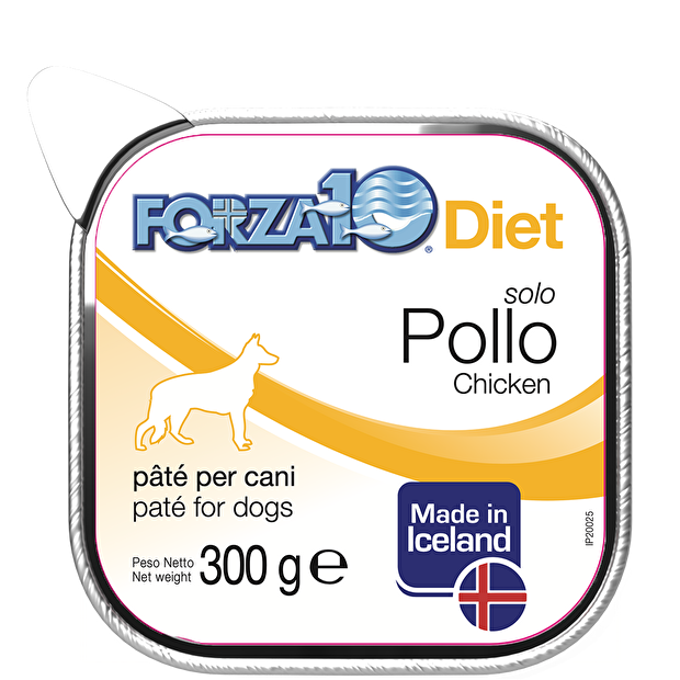 Forza 10 Solo Diet Paté 300 Grammi Cibo Umido per Cani Adulti di Tutte le Taglie - 10 Vaschette