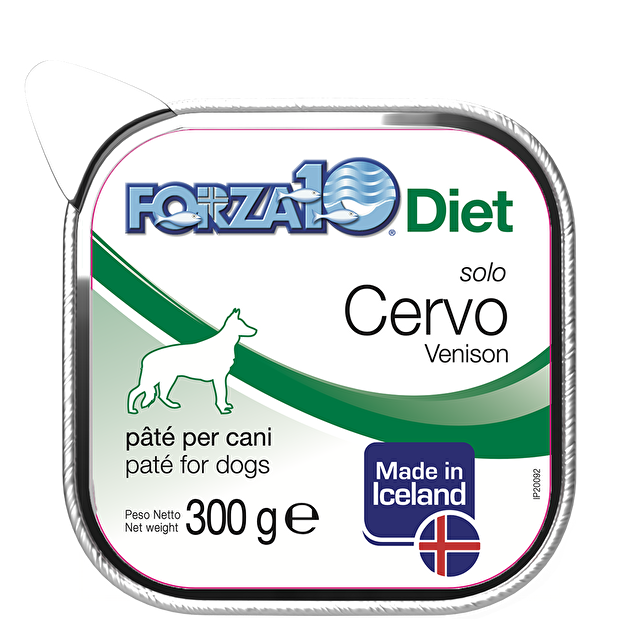 Forza 10 Solo Diet Paté 300 Grammi Cibo Umido per Cani Adulti di Tutte le Taglie - 10 Vaschette
