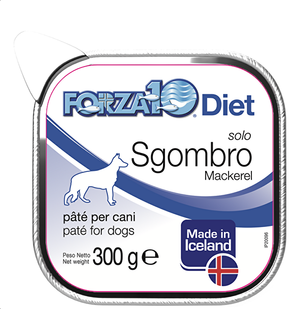 Forza 10 Solo Diet Paté 300 Grammi Cibo Umido per Cani Adulti di Tutte le Taglie - 10 Vaschette