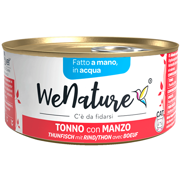 We Nature in Acqua 85 Grammi Cibo Umido per Gatti Adulti - 6 lattine