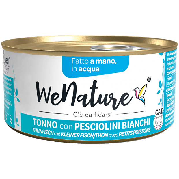 We Nature in Acqua 85 Grammi Cibo Umido per Gatti Adulti - 6 lattine