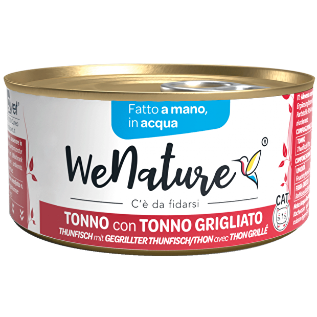 We Nature in Acqua 85 Grammi Cibo Umido per Gatti Adulti - 6 lattine