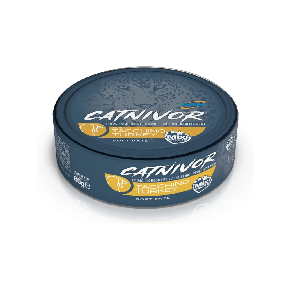 DRN Catnivor Cibo Umido Per Gatti Adulti -  6 Lattine da 80 Grammi